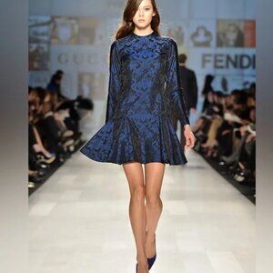 $1000 vintage STELLA MCCARTNEY quiet luxury cocktail navy dress blue xs 2 0